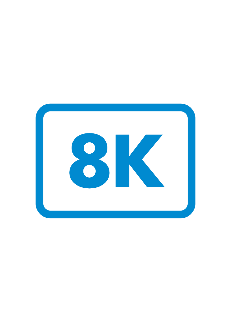 Résolution vidéo jusqu'à 8k