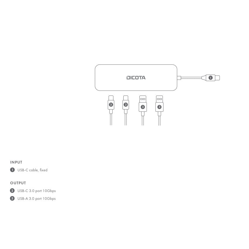【激安アウトレット!】 10 Hub Highspeed 4-in-1 USB-C Gbps DICOTA | PCアクセサリ・サプライ