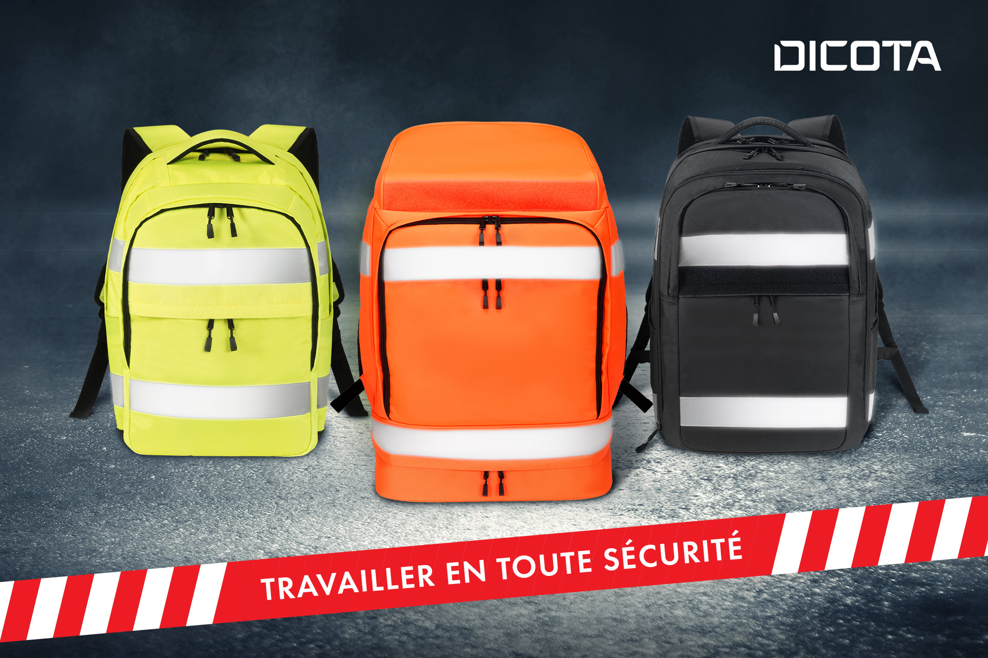 Travailler en toute sécurité avec des sacs à dos haute visibilité