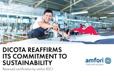 DICOTA reaffirms its commitment to sustainability – Renewed certification by amfori BSCI