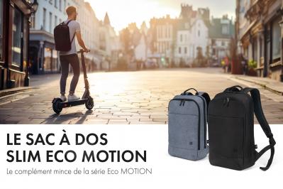 Petit par la taille, grand par le style Sac à dos Slim Eco MOTION : le modèle filiforme de la gamme Eco MOTION
